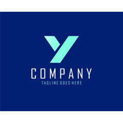 letter Y logo in light blue color on dark blue background