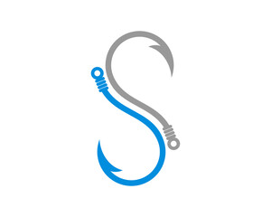 Fototapeta premium S Letter with two hooks combination