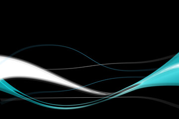 Abstract illustration of blue glowing digital waves against black background