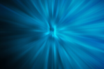 Abstract illustration of blue motion blur effect on black background