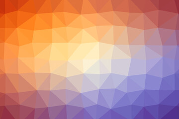 Abstract illustration of polygonal texture design on blue and orange gradient background
