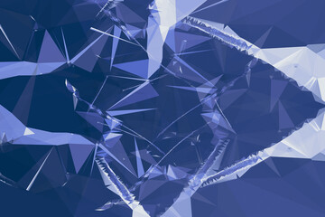 Fototapeta na wymiar Abstract illustration of blue and white geometrical polygonal abstract shapes against blue backgroun