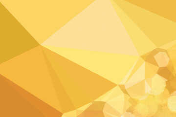 Abstract illustration of yellow geometrical polygonal abstract shapes against orange background
