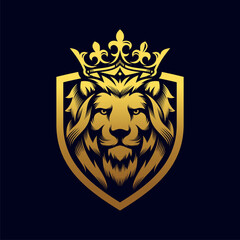 Luxury lion king logo image vector template © Joko