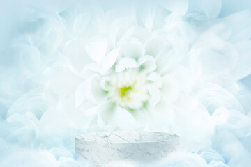 marble podium and abstract background