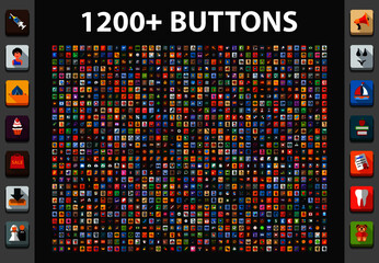 Giant flat icons set. Large collection. Big number of vector illustrations.