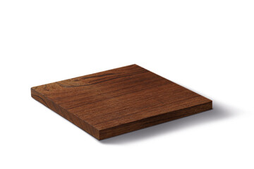 Wooden cutting board isolated on white background