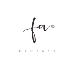 initial FA logo with flower