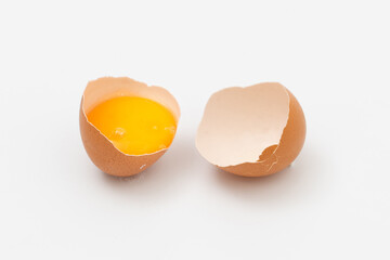 chicken yolk egg isolated on white