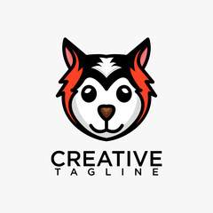 Dog head logo, creative design vector