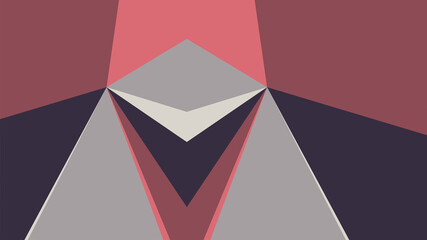 Abstract illustration of abstract grey and blue geometric polygonal shapes against pink background
