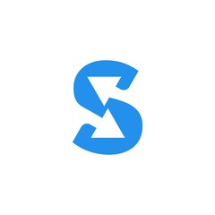 Letter S arrow logo icon vector