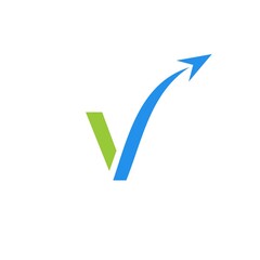 Letter V arrow logo icon vector
