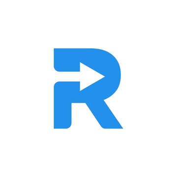 Letter R arrow logo icon vector