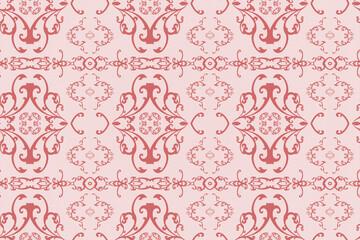 Abstract vector illustration of abstract decorative floral design against pink background