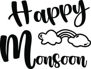 Happy Monsoon Season design, Vector Illustration t-shirt design.