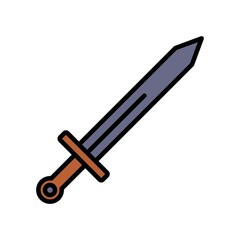 Sword Flat Icon Color Design Vector Template Illustration