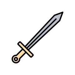 Sword Flat Icon Color Design Vector Template Illustration