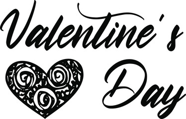 Fototapeta na wymiar Valentine's Day. Hand drawn lettering. Vector illustration. Best banner for Valentine's Day design.