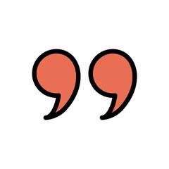 Quote Flat Icon Color Design Vector Template Illustration