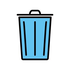 Trash Can Icon Color Design Vector Template Illustration
