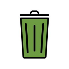 Trash Can Icon Color Design Vector Template Illustration