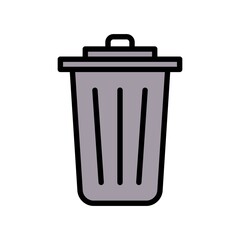 Trash Can Icon Color Design Vector Template Illustration