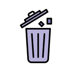 Trash Can Icon Color Design Vector Template Illustration
