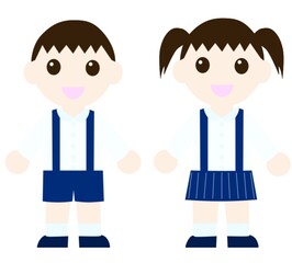 笑っている制服を着た子供