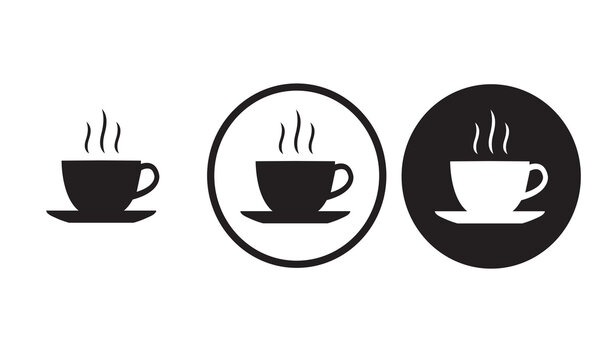 coffee icon black outline for web site design 
and mobile dark mode apps 
Vector illustration on a white background