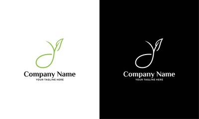 Eco green letter Y logo design template. Green alphabet vector design with green and fresh leaf illustration on a black and white background.