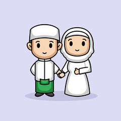 Cute Muslim couple greetings for Ramadhan