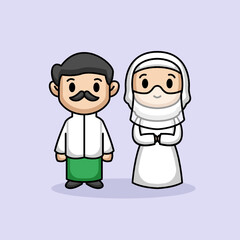 Cute Muslim couple greetings for Ramadhan
