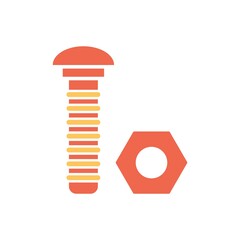 Screw Nut And Bolt Icon Color Design Vector Template Illustration