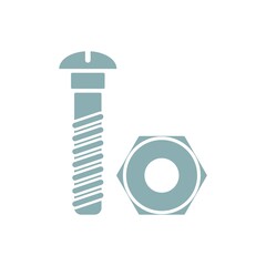Screw Nut And Bolt Icon Color Design Vector Template Illustration