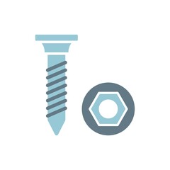 Screw Nut And Bolt Icon Color Design Vector Template Illustration