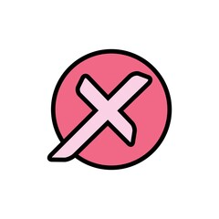 Obraz premium Canceled Flat Icon Vector Logo Template Illustration