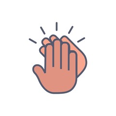 Applause Flat Icon Vector Logo Template Illustration