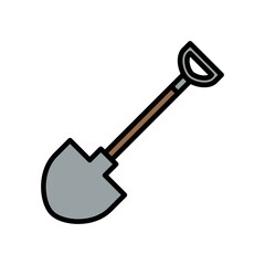 Shovel Flat Icon Vector Logo Template Illustration