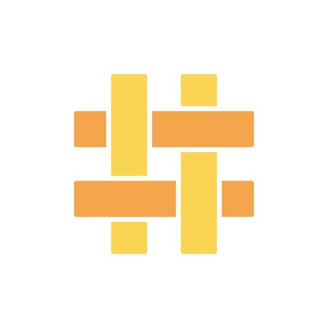 Hash Tag Flat Icon Vector Logo Template Illustration