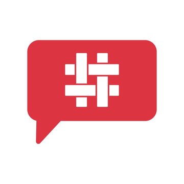 Hash Tag Flat Icon Vector Logo Template Illustration