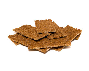 Healthy diet and minimum calories Buckwheat cereal crispbread isolated on white background.