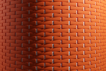 3D illustration of  red brick wall of an building, background texture of a brick