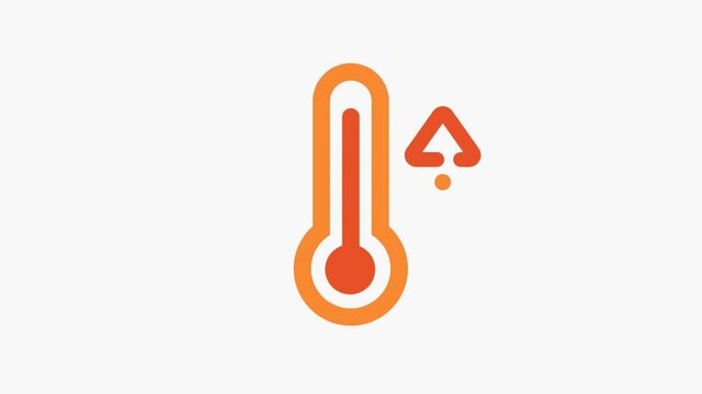 Hot temperature reaction icon animation 48fps. Heat weather symbol.