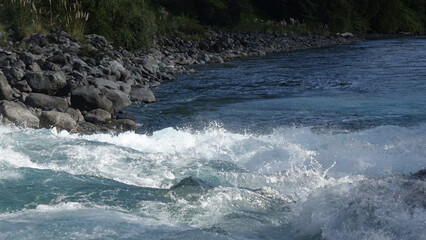 water flowing into the rocks