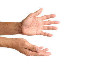 Symbol empty hand holding isolated on the white background.	