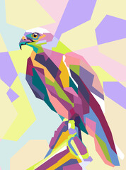 Abstract geometric bird in WPAP Popart Illustrations.Colorfull with background.Vector Eps10-Editable