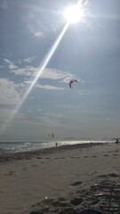 kite surfing on the beach