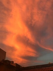 sunset over the city