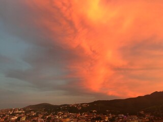 sunset in the mountains